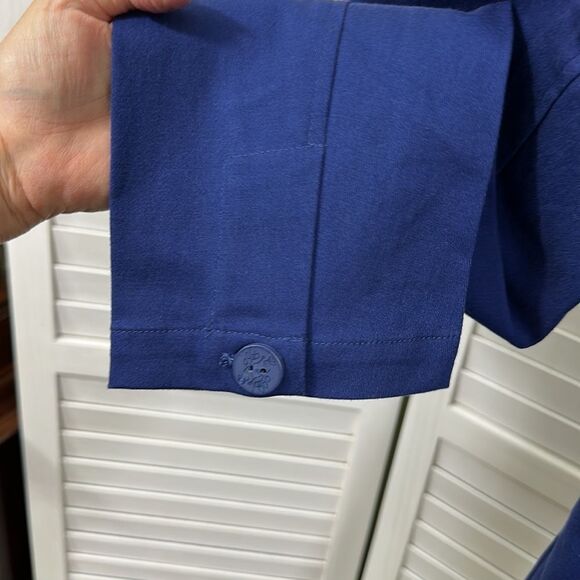 Denim & Co Peplum Blazer Medium Blue Stretch NWOT - Picture 12 of 14